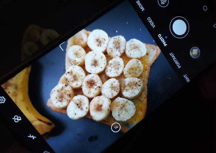 Steps to Prepare Ultimate Banana on slice😋🍌🍞(Healthy breakfast)