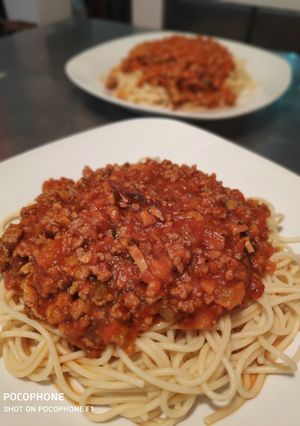 Una foto de Spaghetti boloñesa
