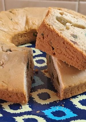 Una foto de Budín con frutas escurridas o abrillantadas