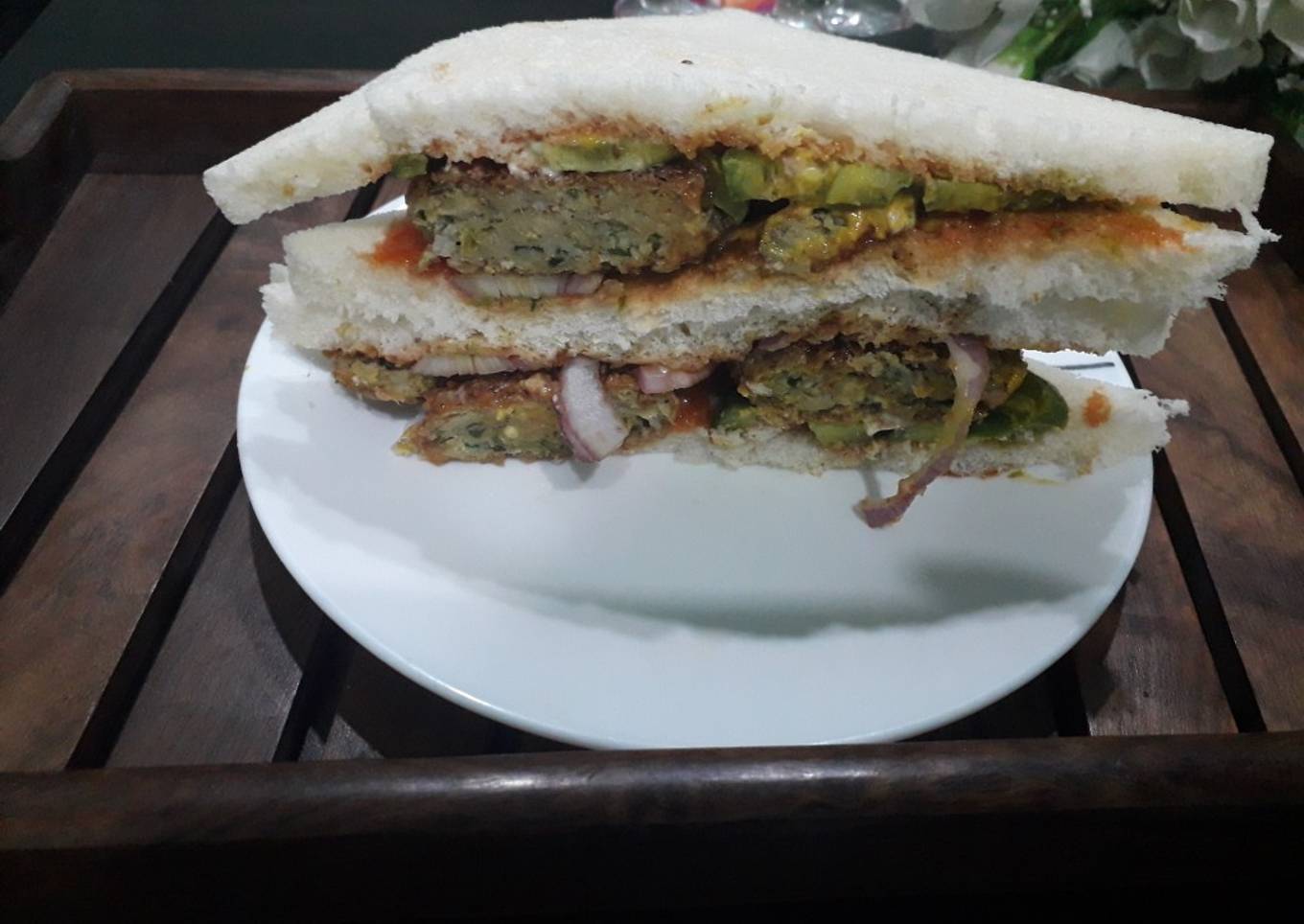 Fish kabab sandwich