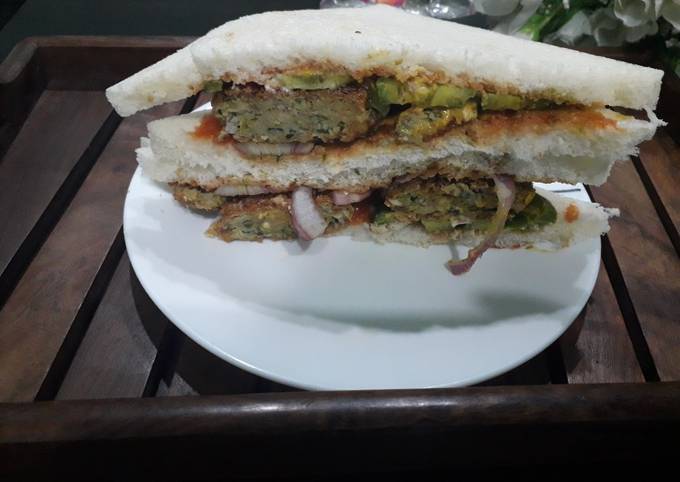 Fish kabab sandwich