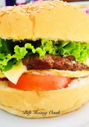 Hình của món Hamburger Bò+Trứng+Phô Mai🍔.