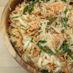 A picture of Celeriac remoulade (with homemade mayonnaise).