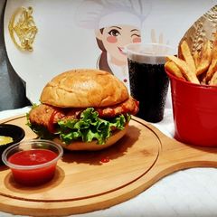 Hot Zinger burger with Fries🍔🍟 A picture of Hot Zinger burger with Fries🍔🍟.
