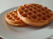 Una foto de waffles con harina de almendra
