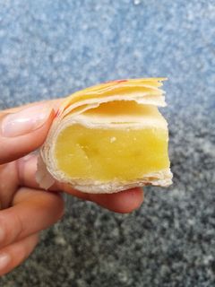 Hình của món Bánh pía nhân đậu xanh sầu riêng.