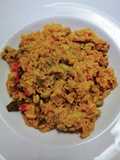 Arroz amarillo con verduras