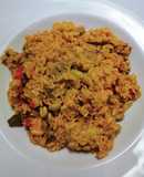 Arroz amarillo con verduras