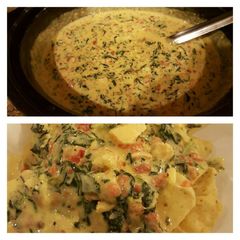 A picture of Cheesy Spinach Bacon Grilled Chicken Dip.