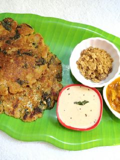 A picture of Amma's Favorite Kara Keerai(Greens) Adai.