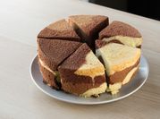 A picture of tricolor dessert