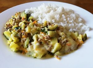 Una foto de Guiso de zapallo Italiano con carne