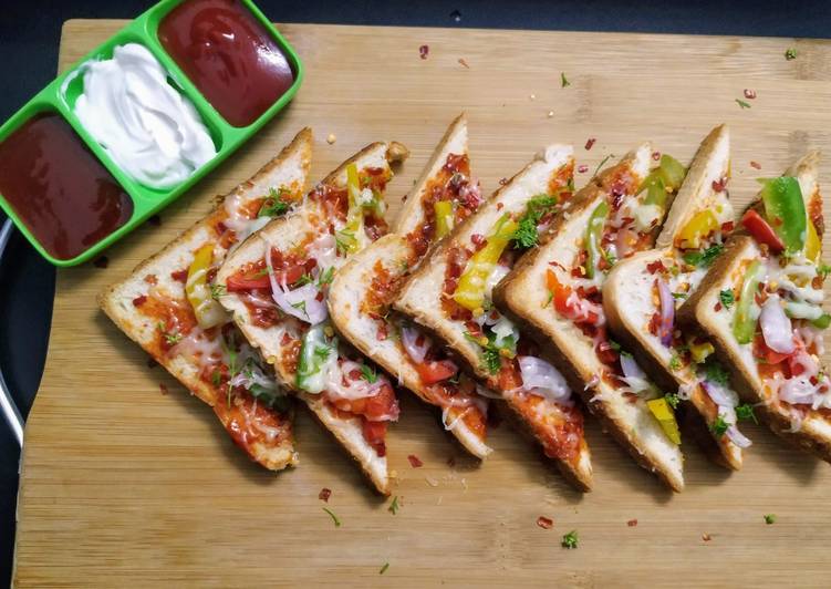 Simple Way to Make Super Quick Homemade Schezwan Bread toasties