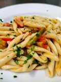 Trofie Fresche con Pomodorini, Asparagi e Prosciutto Cotto