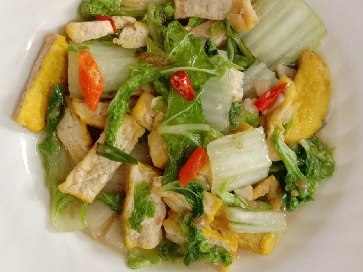 Langkah Gampang Membikin Resep Tumis Sawi Putih Tahu yang Lezat Sekali Anti Ribet, Uenak Banget