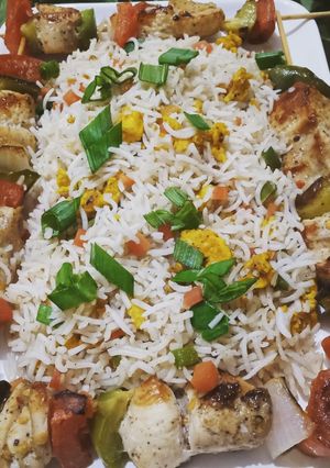 A picture of Chicken shashlik.