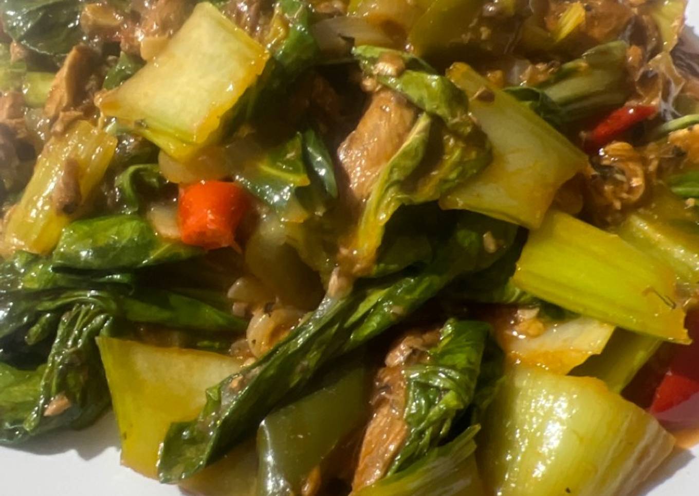 Tumis Bok Choy kuah Sardines Tomato