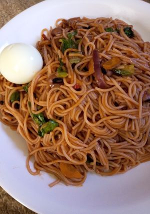 Jallof spaghetti da wake ainihin hoton girkin