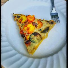 A picture of Steamed egg and plantain frittata.