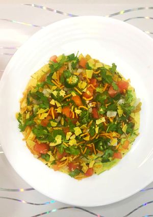 A picture of Papad chaat पापड़ चाट.