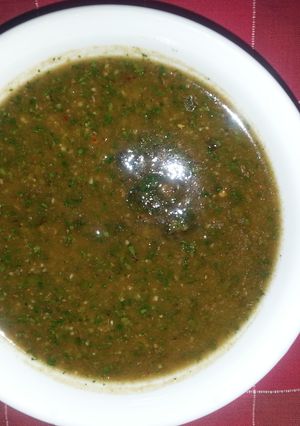 A picture of Argentinean Chimmichurri Sauce.