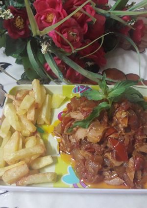 عکسی از دستور دو پیازه تن ماهی😍