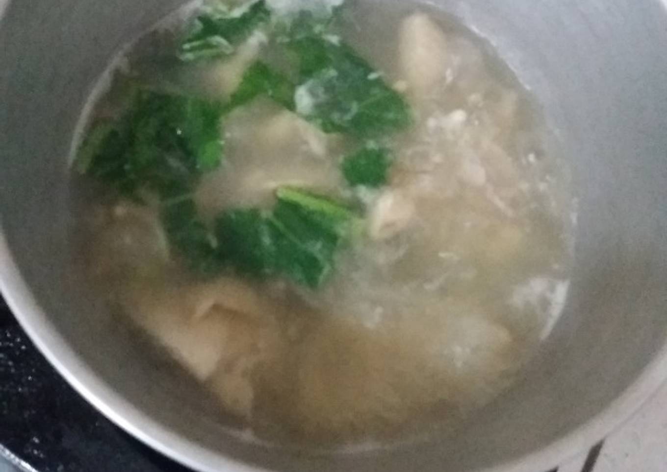 Sup ayam sawi untuk mpasi bayi 1th