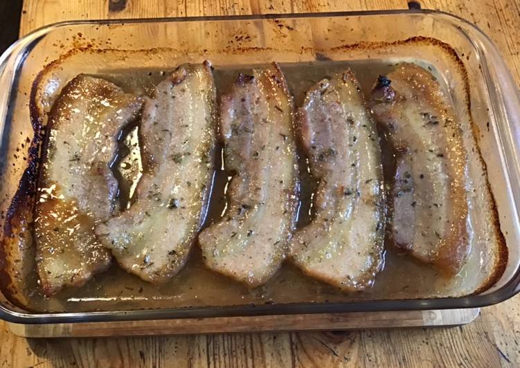 Recipe: Delicious Poitrine de porc marinée au miel citron thym et
gingembre