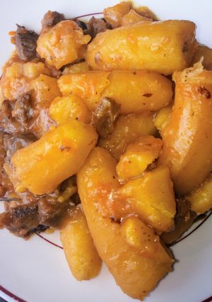 A picture of One pot matoke beef.