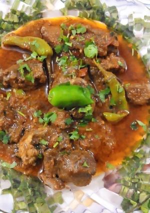 A picture of Colorful Mutton karahi.