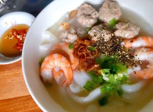 Hình của món Bánh canh bột gạo nước cốt dừa.