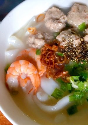 Hình của món Bánh canh bột gạo nước cốt dừa.