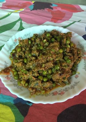 A picture of Mushroom keema with matar #valentinespecial#mealfortwo.