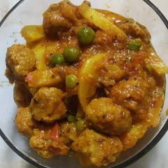 A picture of Soya chunks_Potato Dry Vegetable.
