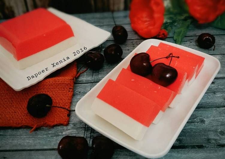 Cara Gampang Membuat 🇲🇨 Puding Merah Putih 🇲🇨, Sempurna