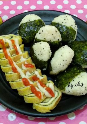 Foto resep Cheese Nori Tamagoyaki with Onigiri