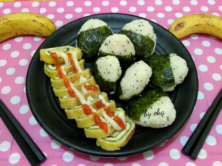 Cara Gampang Membikin Resep  Cheese Nori Tamagoyaki with Onigiri yang Enak, Enak Banget