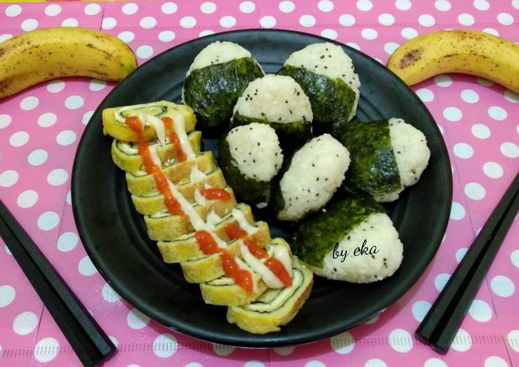Cheese Nori Tamagoyaki with Onigiri