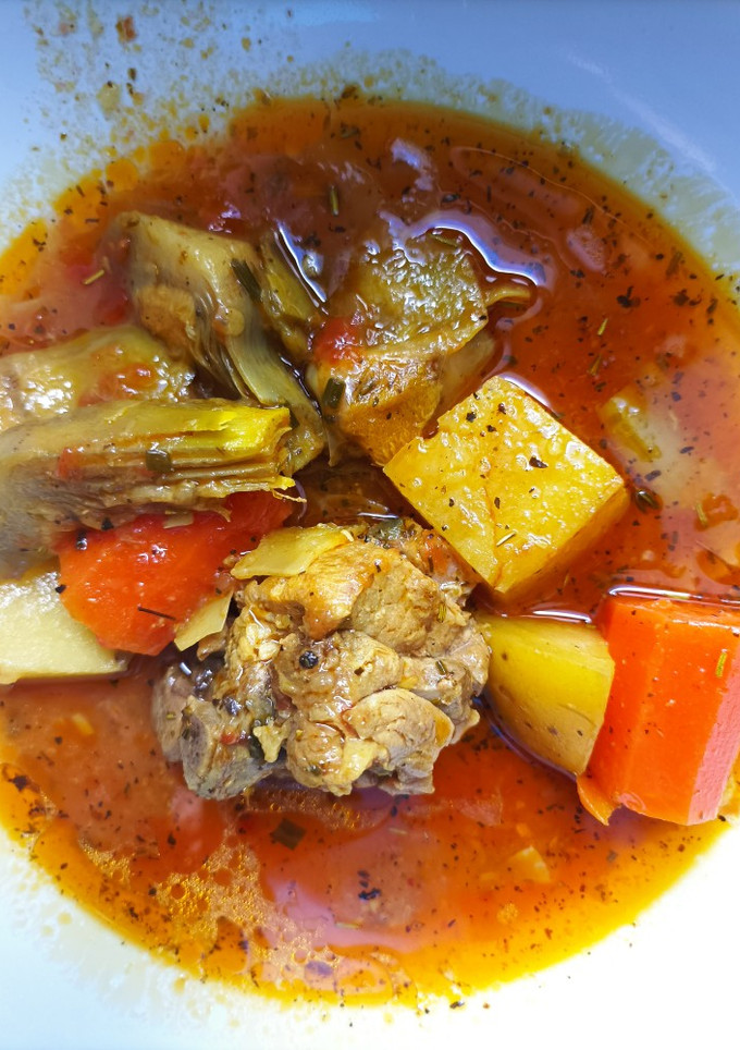 Una foto de Costillas de cerdo con verduras