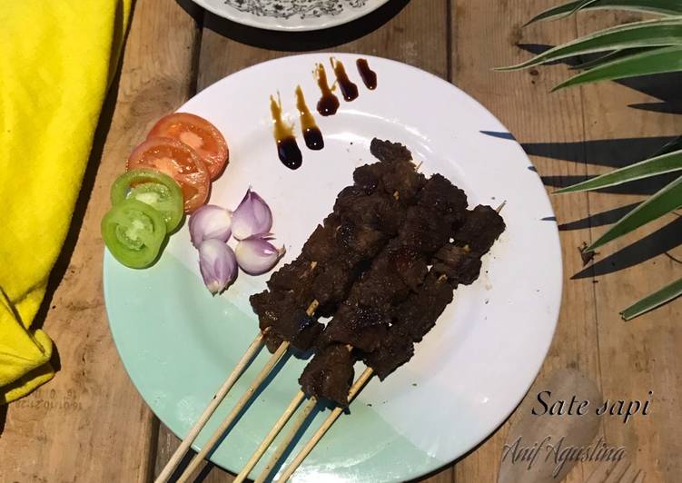 Resep Sate Daging Sapi (versi: sate keong Dapoer_ Angkring) yang Lezat Sekali
