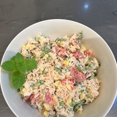 Cold Rice Salad - and Yes It Uses Up Everything So Nearly FREEEE - and Yummeee :P A picture of Cold Rice Salad - and Yes It Uses Up Everything So Nearly FREEEE - and Yummeee :P.
