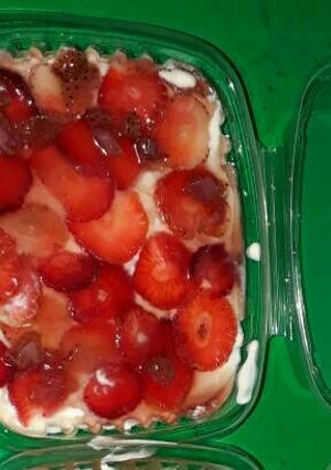 Una foto de Postre de fresa