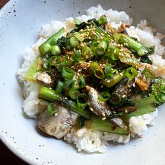 A picture of Garlic Sardine & Choy Sum Rice Bowl.