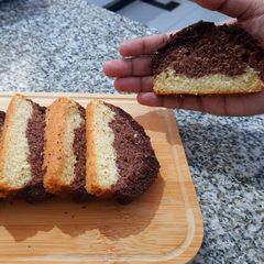 A picture of 3 Layered Chocolate Pound Cake.