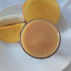 A picture of Mango, banana and watermelon smoothie.