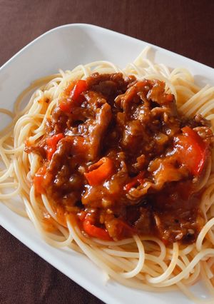 Foto resep Spaghetti Bolognese Saus Daging Slice