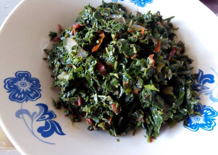 Fried Kunde (cowpeas leaves)