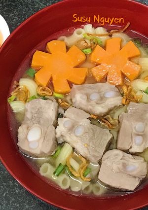 Hình của món Nui sườn non.