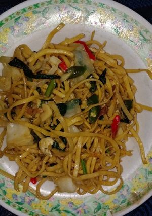 Foto resep Mie kuning bumbu pedas