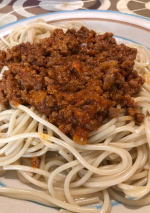 Una foto de Spaghetti a la boloñesa